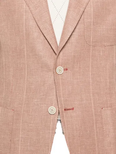 Eleventy Check Button Blazer In Pink