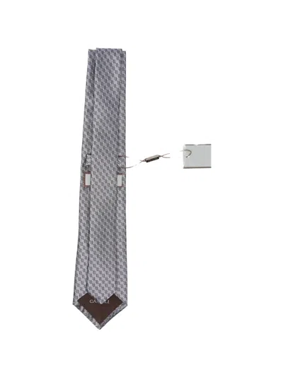 Canali Patterned Tie In Gray