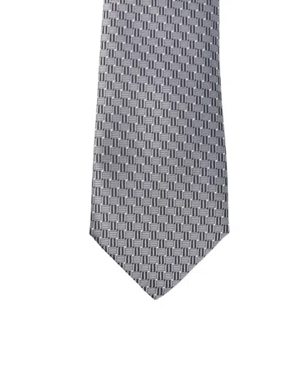 Canali Patterned Tie In Gray