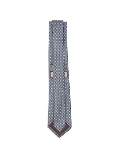 Canali Geometric-pattern Tie In Blue