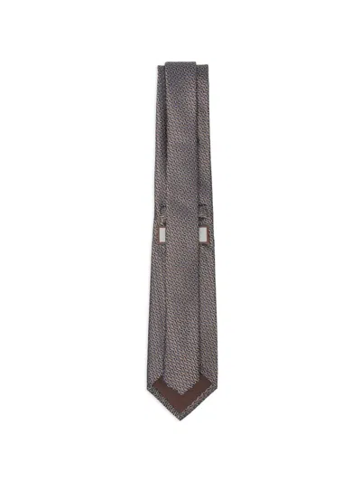 Canali Patterned Tie In Gray