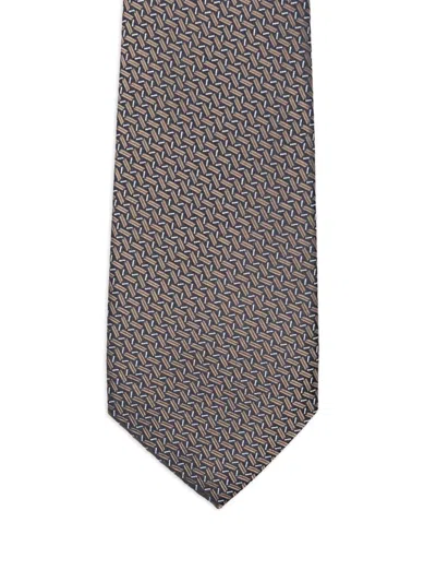 Canali Patterned Tie In Gray