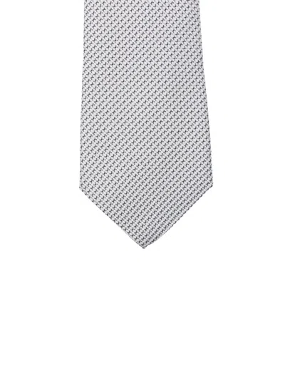 Canali Patterned Tie In White