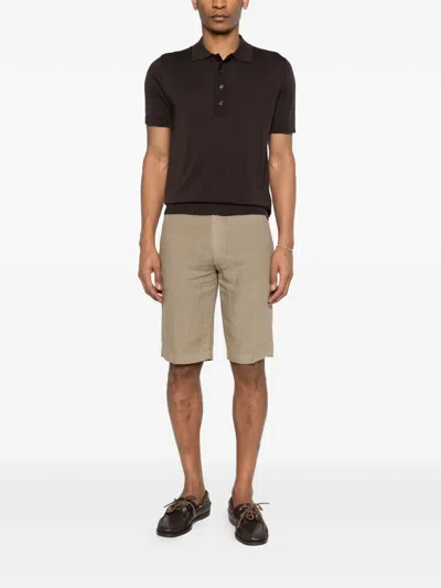 Corneliani Button Shorts In Neutral