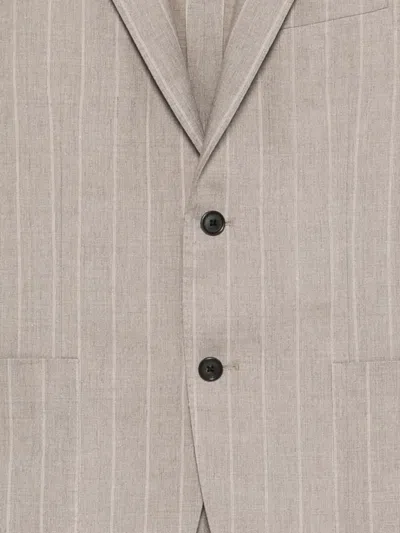 Corneliani Striped Single-breasted Blazer In Neutral