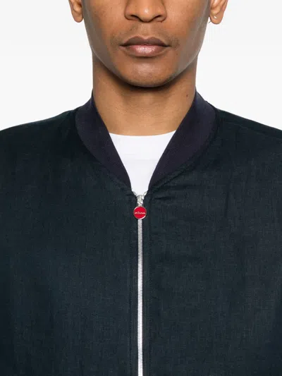 Kiton Zip Bomber Jacket In Blue