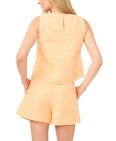 Cece Womens Boxy Textured Top Pull On Shorts In Neutral