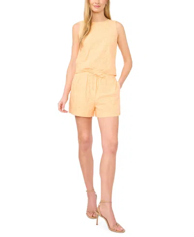 Cece Womens Boxy Textured Top Pull On Shorts In Neutral