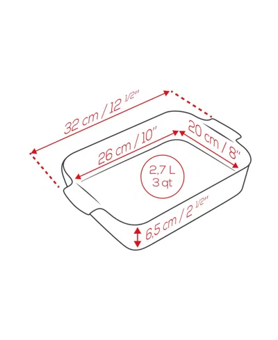 Peugeot Appolia Rectangular Ceramic Baking Dish, 10" X 8" In Red