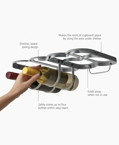 Joseph Joseph Cradle Foldable Under-shelf Wine Rack In Gray