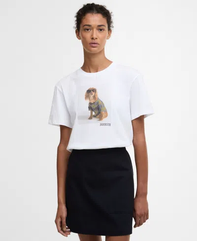 Barbour Marine Cotton T Shirt With Print In White