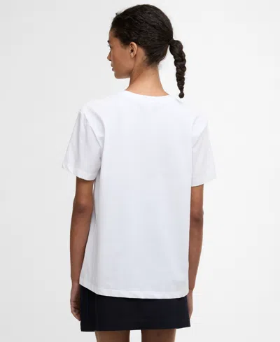 Barbour Marine Cotton T Shirt With Print In White
