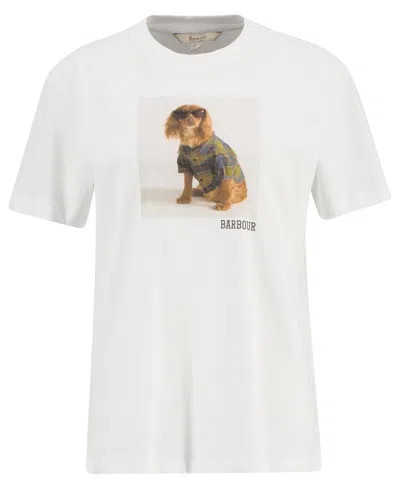 Barbour Marine Cotton T Shirt With Print In White