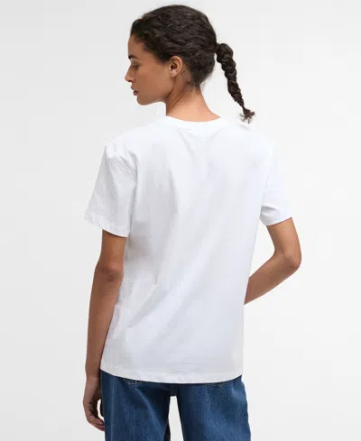 Barbour Bedale Cotton T Shirt With Print In White