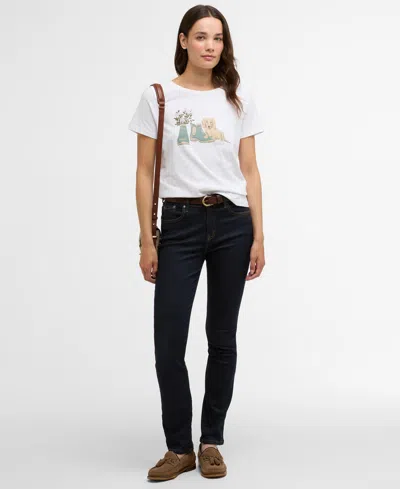 Barbour Brambles Cotton Graphic T-shirt In White