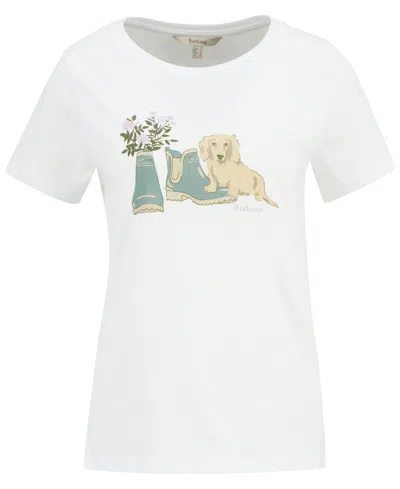 Barbour Brambles Cotton Graphic T-shirt In White