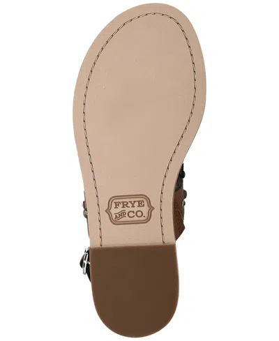 Frye And Co Bucky Studded Thong In Brown