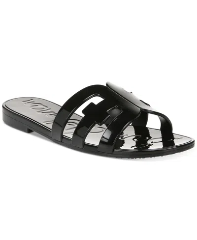 Sam Edelman ‘bay Jelly' Logo Cut Out Slides In Black