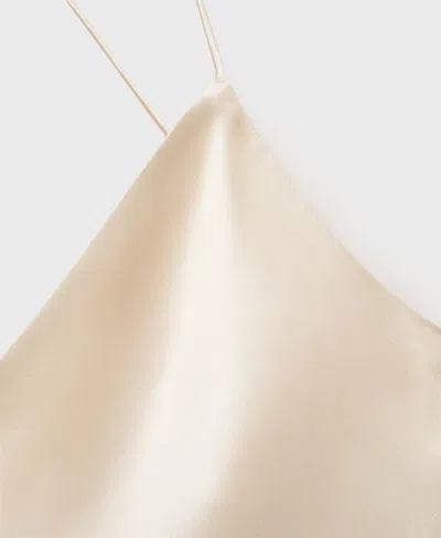 Mango Silk Blend Nightgown In Neutral