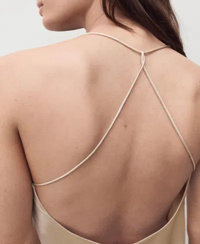 Mango Silk Blend Nightgown In Neutral