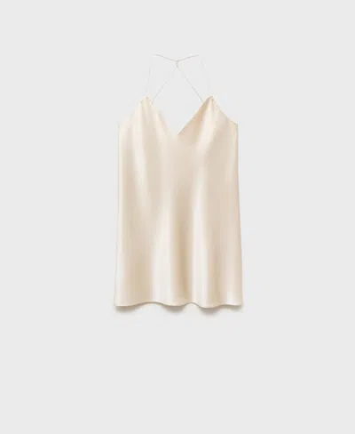 Mango Silk Blend Nightgown In Neutral