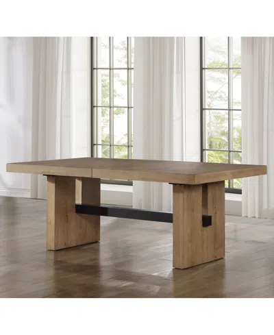 Macy's Macai 9-pc. Wood Dining Table Set (rectangular Table + 8 Faux Leather Side Chairs) In Gray