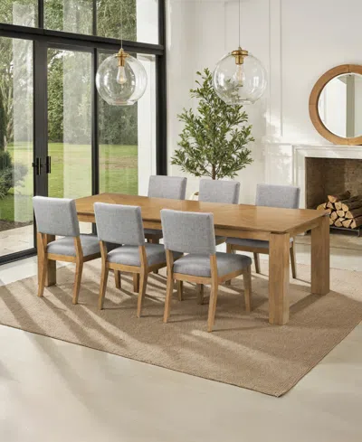 Macy's Selby 7-pc. Dinning Set (1 Dining Table + 6 Chairs) In Gray