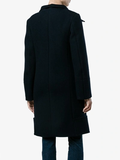 Shop Chloé Belted Stand-up Collar Coat In Blue