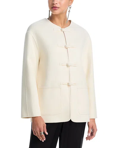 Rohe Mandarin Double-faced Wool Jacket Off White In Neutral