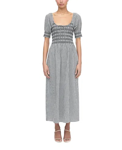 Hill House Home The Madeline Smocked Puff Sleeve Maxi Dress In Gray