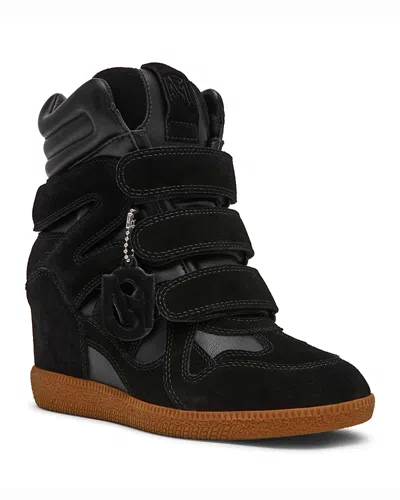 Steve Madden Mavis Wedge High Top Sneaker In Black
