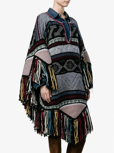 Shop Chloé Embroidered Knitted Poncho