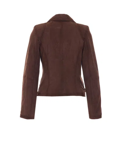Bully Suede Biker Jacket In Brown
