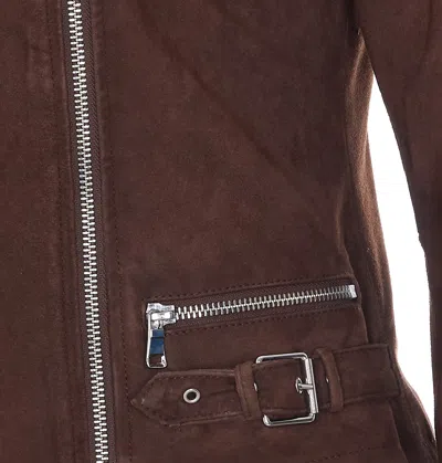 Bully Suede Biker Jacket In Brown