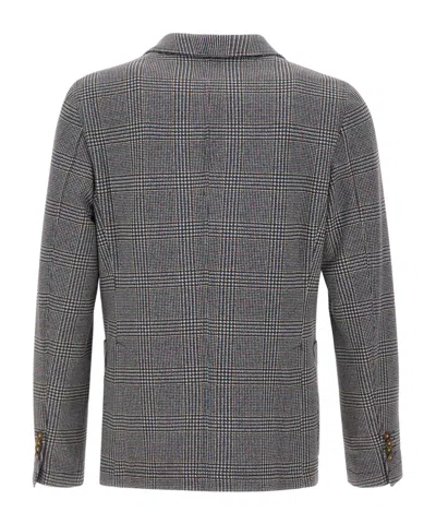 Manuel Ritz Houndstooth-pattern Blazer In Gray