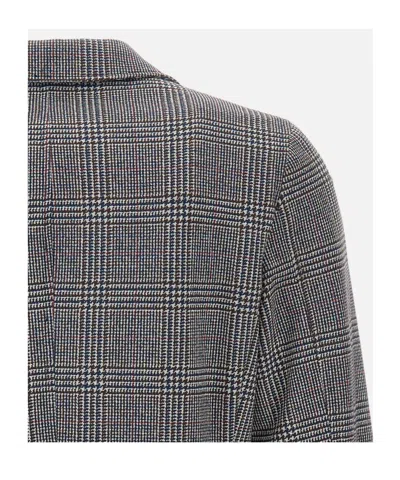 Manuel Ritz Houndstooth-pattern Blazer In Gray