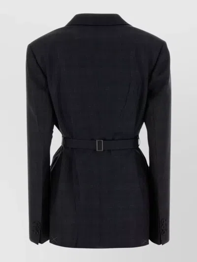 Prada Wool Blazer Embroidery Buttoned Cuffs Pockets Lapels In Multi