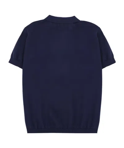 Aspesi Elegant Cotton-silk Blend Polo Shirt For Women In Blue