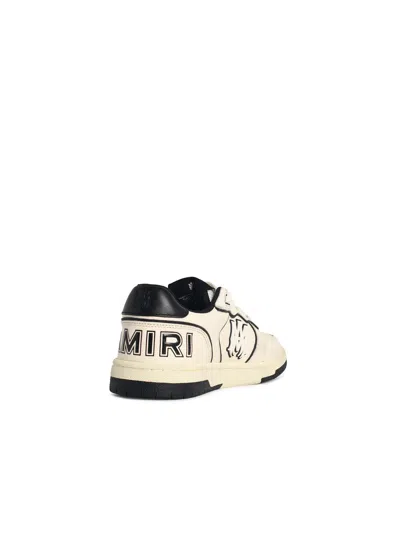 Amiri Newport White Sneakers Low Top With Logo Patch On The Side And Contrasting Heel With Leather Logo Le In White