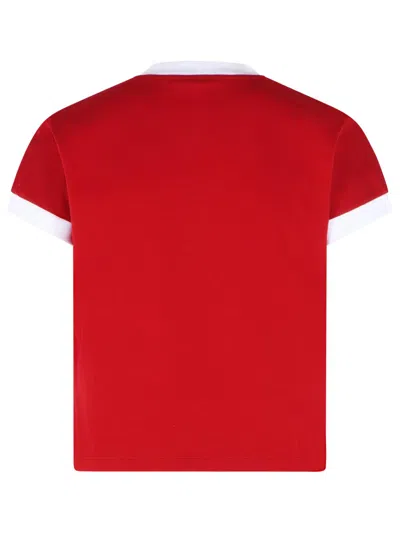 Versace Cotton V Neck Top Short Sleeves Buttons In Multi