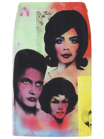 Versace Printed Silk Twill Pencil Skirt In Animal Print