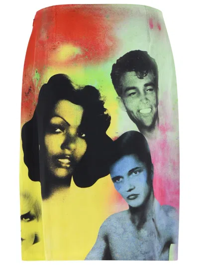 Versace Printed Silk Twill Pencil Skirt In Animal Print