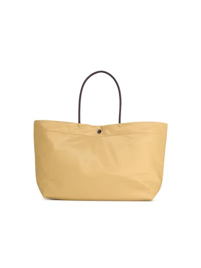Tory Burch Ella Twist Nylon Shoulder Bag With Maxi Logo Patch On The Front In Neutral