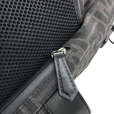 Pre-owned Fendi Black Canvas Leather Backpack ()