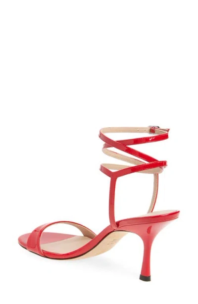 Stuart Weitzman Nudist Patent Ankle-strap Sandals In Cherry