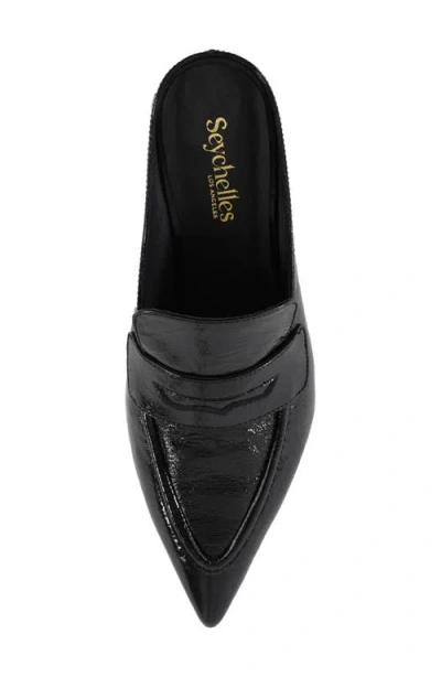 Seychelles Stunner Crinkle Leather Mule In Black