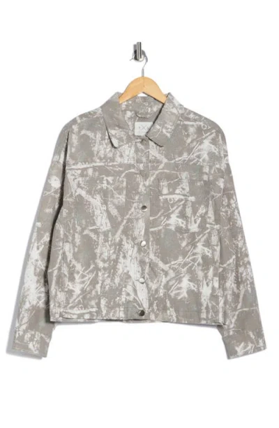 Thread & Supply Camo Cropped Utility Jacket In Gray