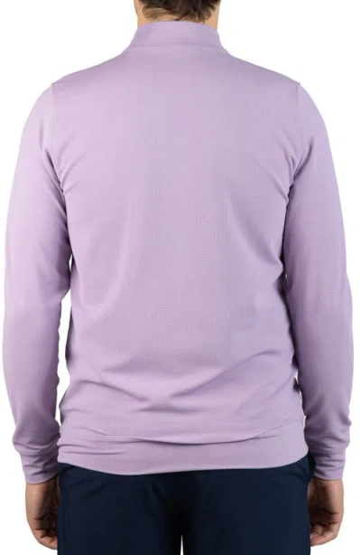 Tailorbyrd Micro Grid Quarter Zip Performance Pullover In Purple
