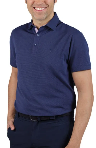 Tailorbyrd Micro Grid Performance Polo In Blue