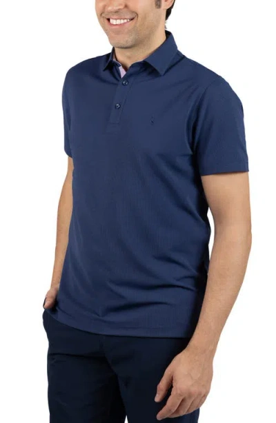 Tailorbyrd Micro Grid Performance Polo In Blue
